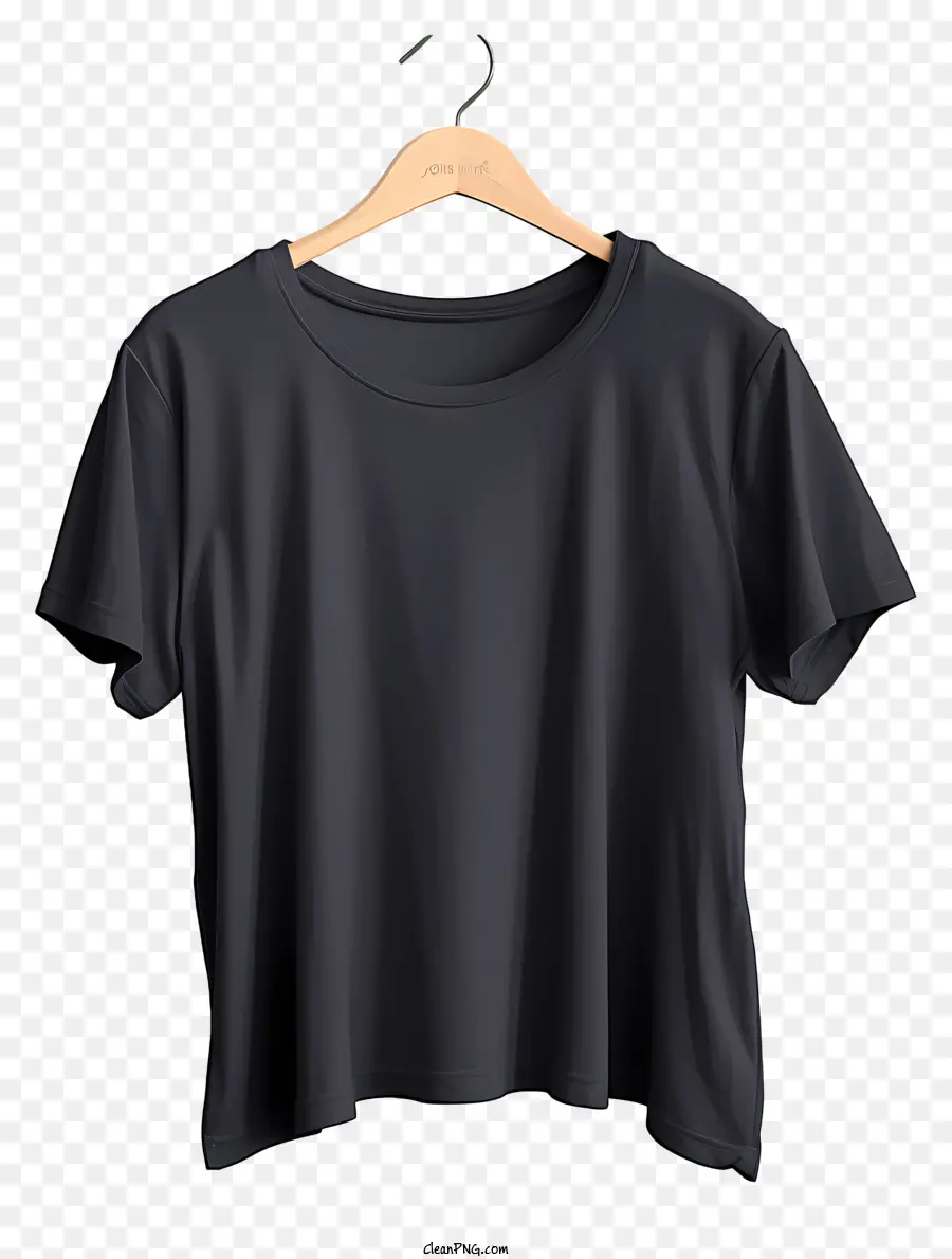 T Shirt Noir De Style Doodle Sur Le Cintre En Tissu，T Shirt Noir PNG