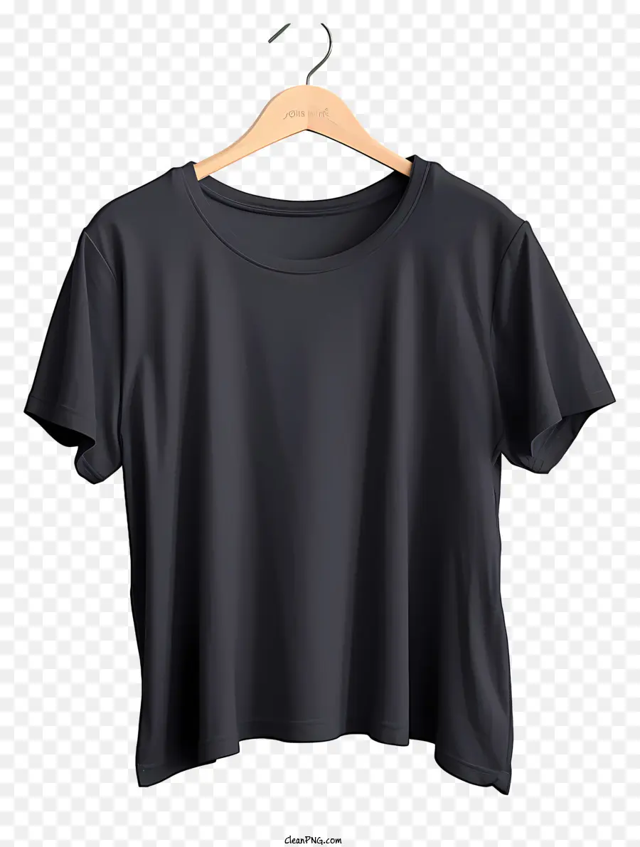 T Shirt Noir Style Doodle Sur Cintre En Tissu，T Shirt Noir PNG