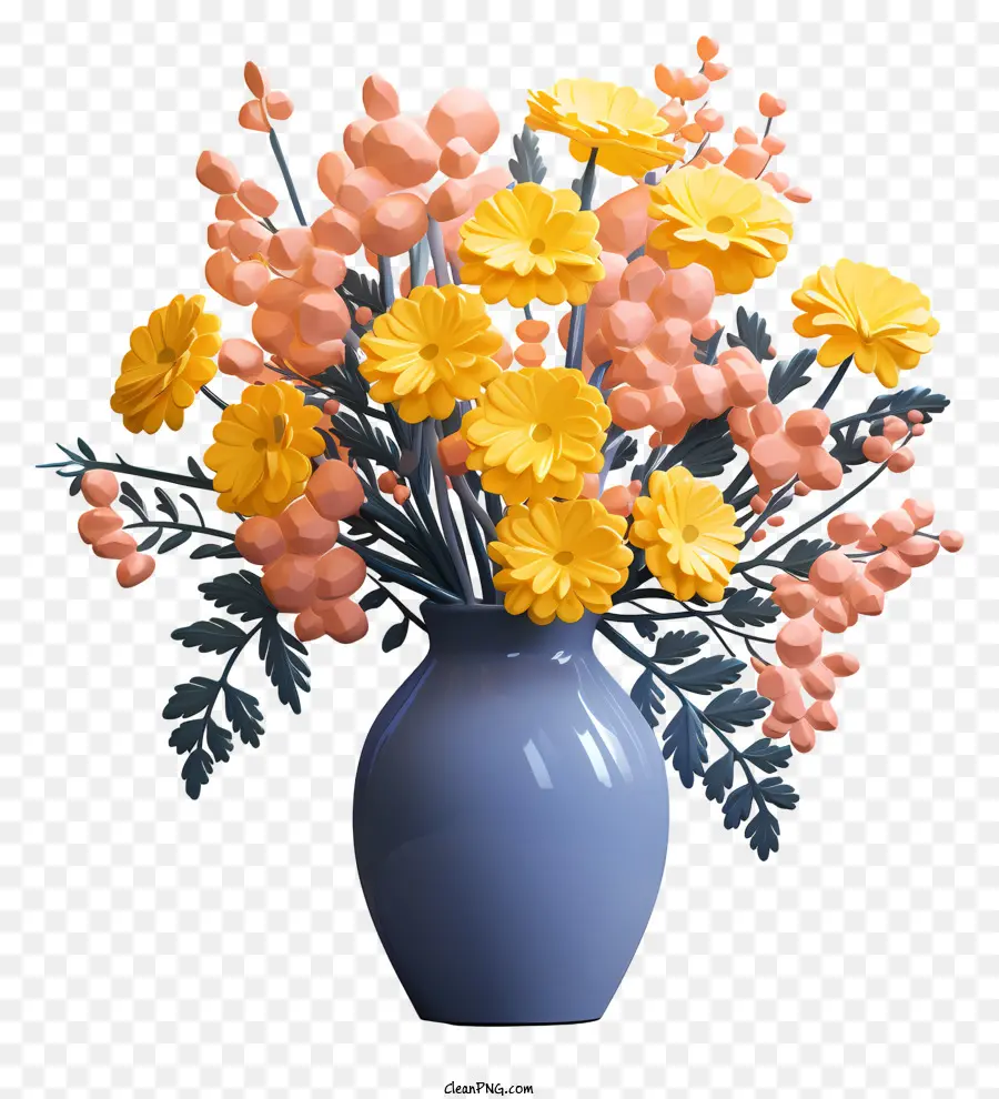 Fleur Plate En Vase，Vase Avec Des Fleurs PNG
