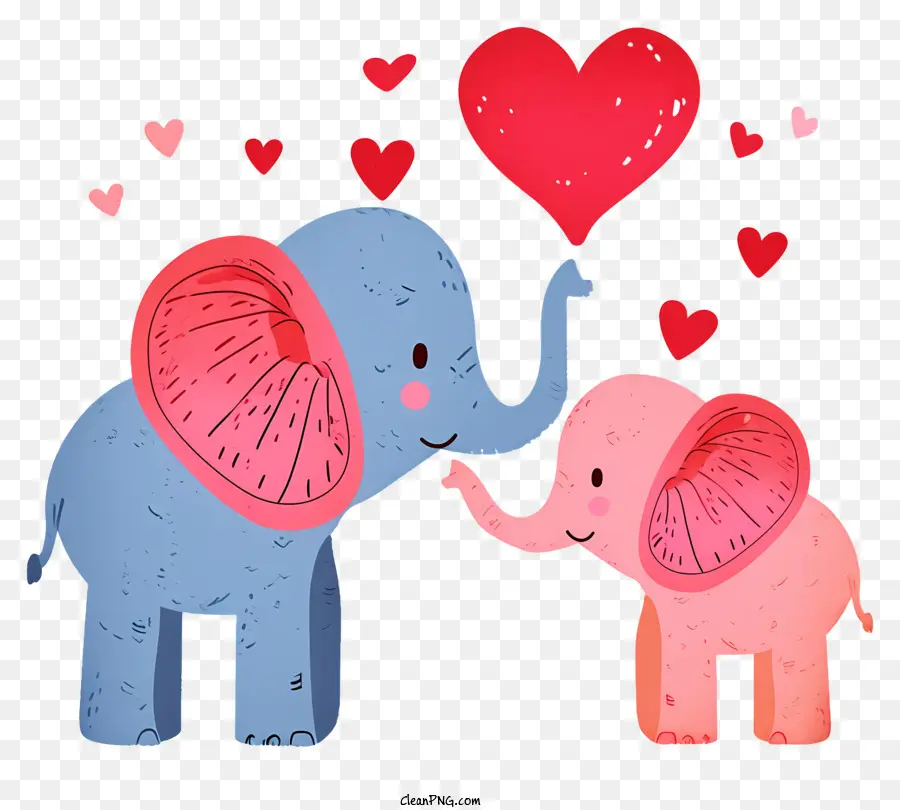 Éléphant Plat De La Saint Valentin，Les éléphants PNG