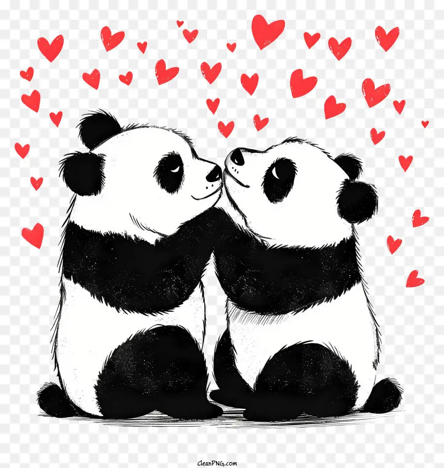 Panda De La Saint Valentin，Pandas PNG