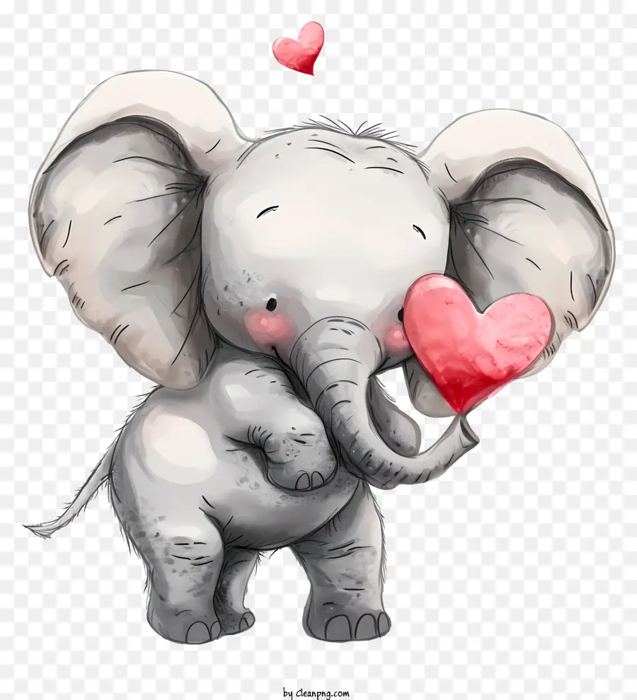 Valentine Elephant Inventive Character Designs，Mignon éléphant PNG