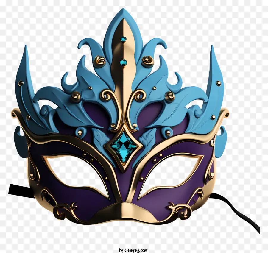 Masque De Mascarade De Style Réaliste，Masque Bleu Et Violet PNG