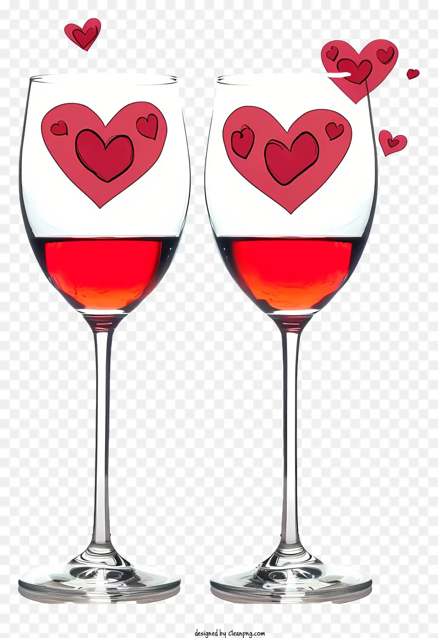 Verres à Vin De La Saint Valentin Designs Inventifs，Verres à Vin PNG