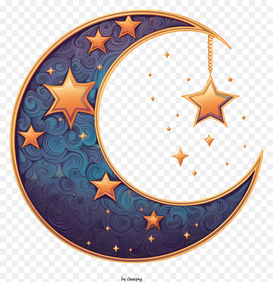 Doodle Style Moon And Star，La Lune Et Les étoiles PNG