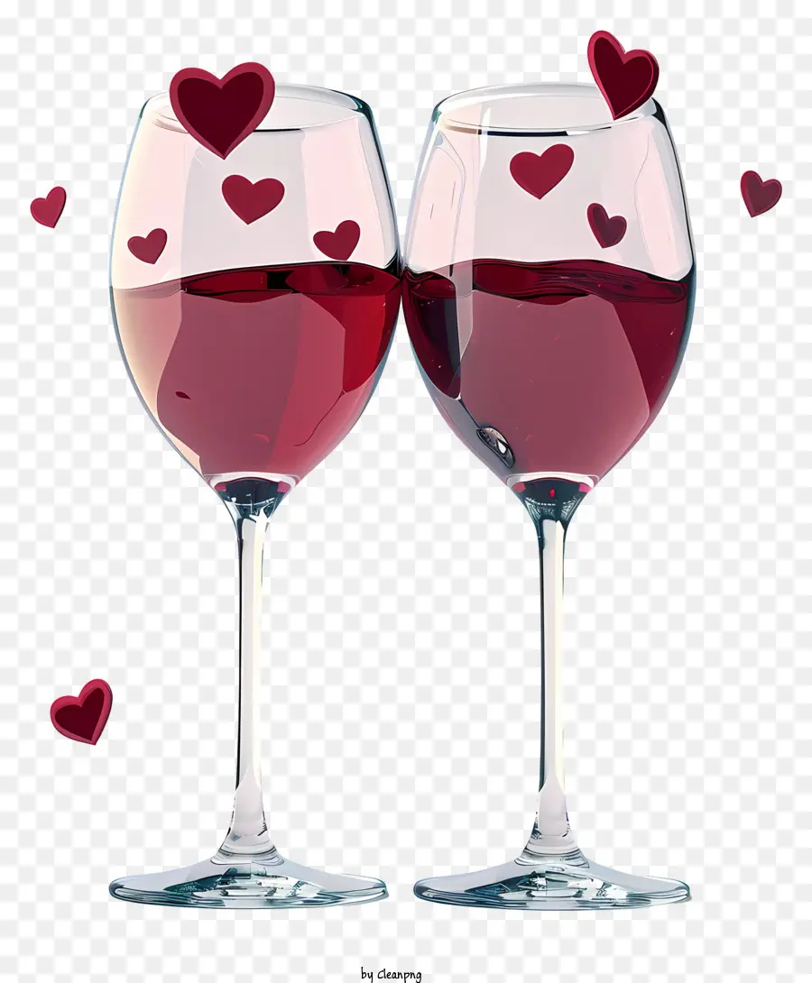 Verres à Vin Réalistes Pour La Saint Valentin，Verres à Vin PNG