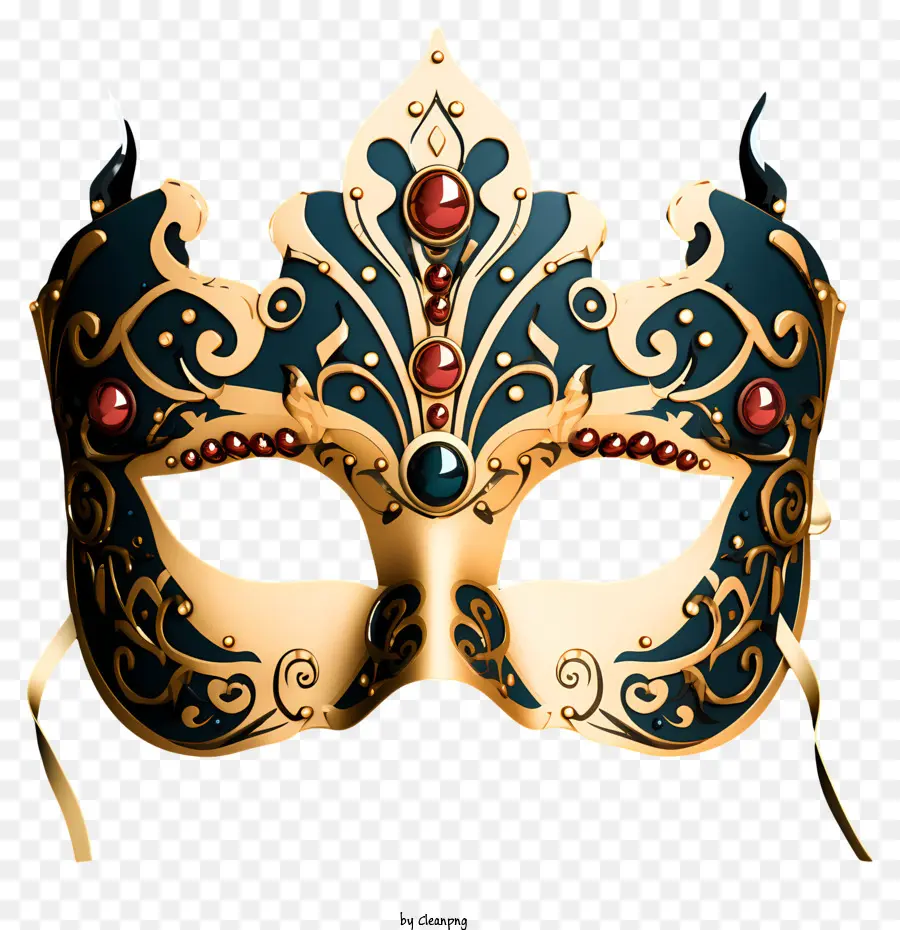 Masque De Mascarade Dessinée à La Main，Masque En Or PNG