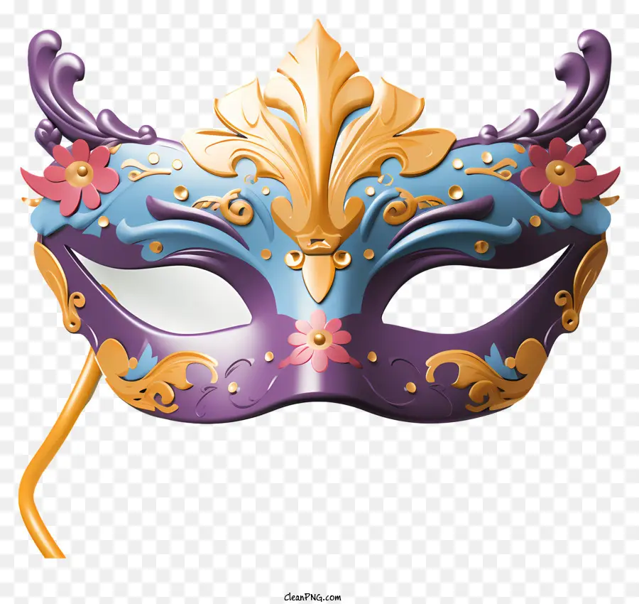 Paints Multicolores Masque Masquerade，Masque Floral PNG