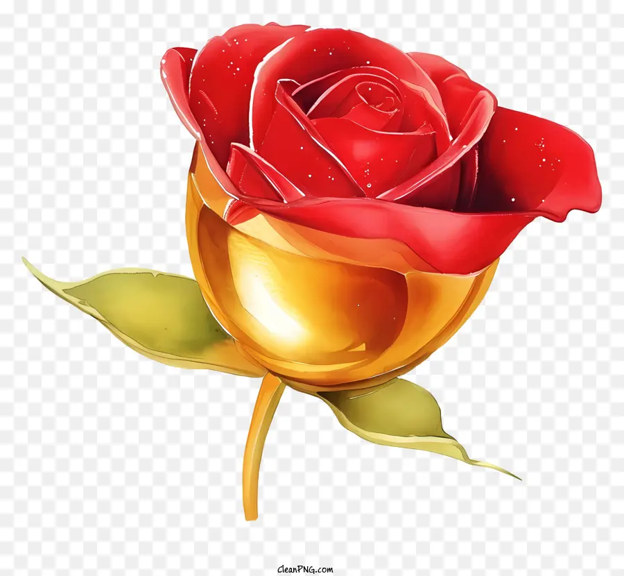 Rose à L'aquarelle Et Papier，Rose Rouge PNG