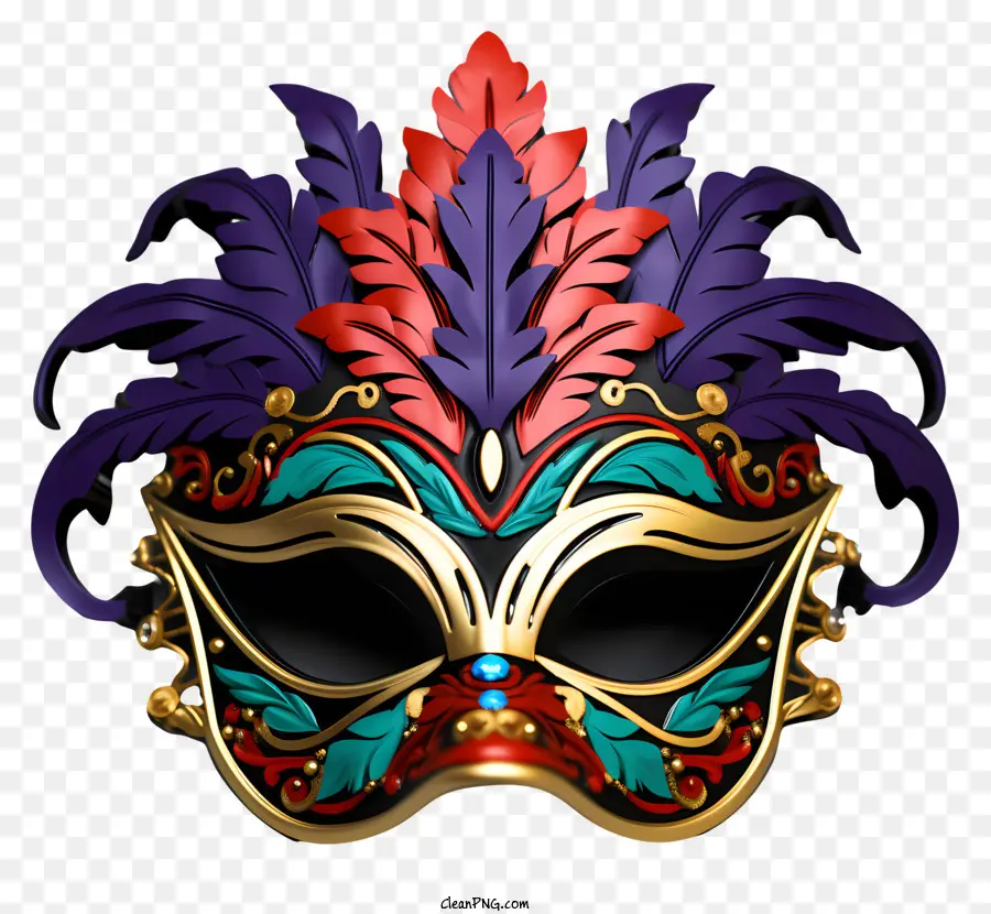 Masque à Mascarade Plate，Masque En Or PNG