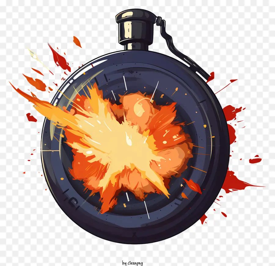 Bombe De Minuterie De Style Croquis，Horloge En Feu PNG