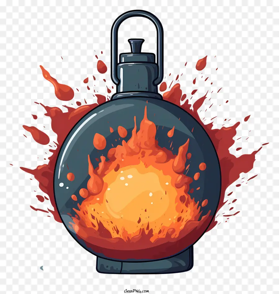 Bombe à Minuterie De Style Doodle，Fontaine De Flammes PNG