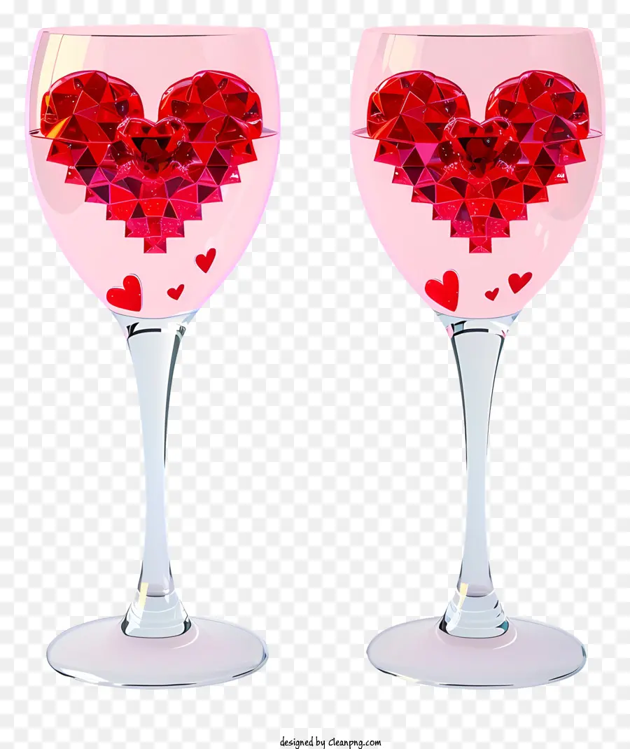 Verres à Vin Plat De La Saint Valentin，Verres à Vin PNG