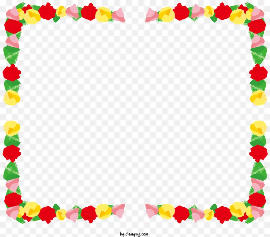 Bordure Décorative，Motif Floral PNG
