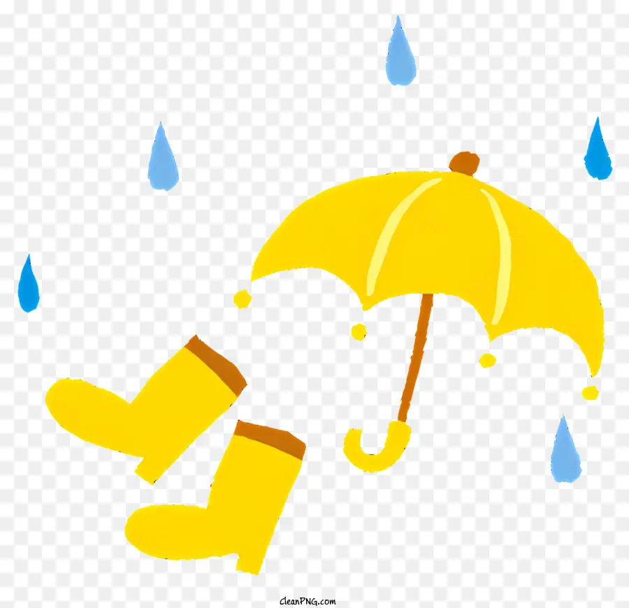 Pleut，Jaune Parapluie PNG