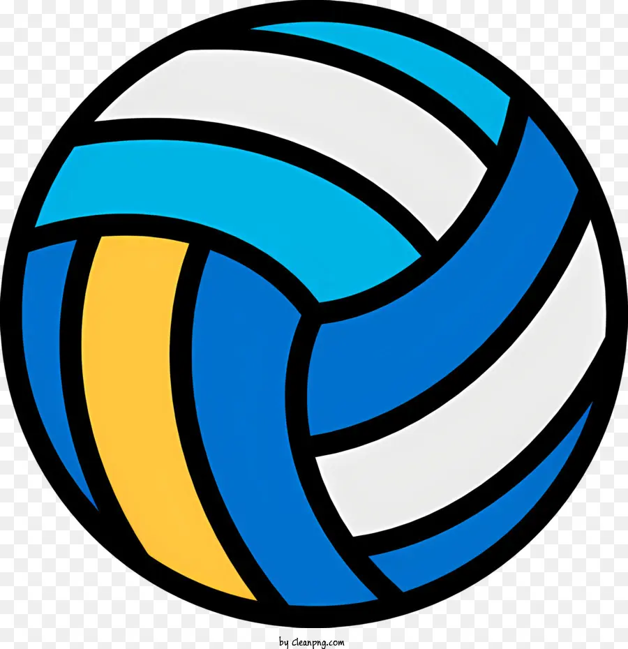 Volley Ball，Le Bleu Et Le Jaune Rayures PNG