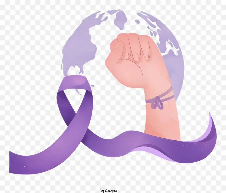 Journée Mondiale Contre Le Cancer，Ruban Violet PNG