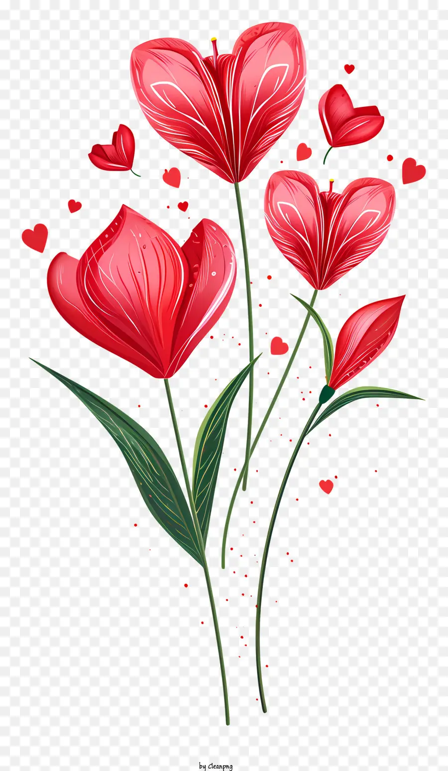 Livraison De La Saint Valentin，Fleurs Rouges PNG