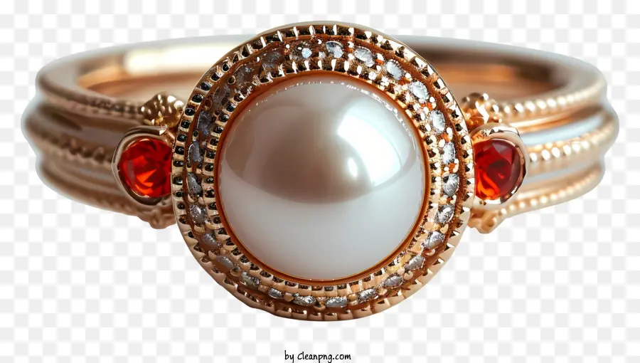 Bague Perle，Or PNG