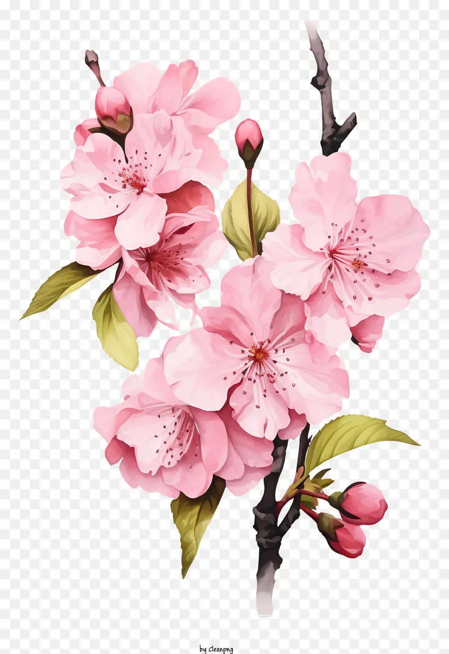 Branche De Cerise Aquarelle Fleur，Sakura PNG