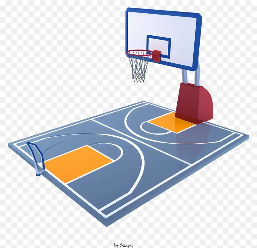 Carton 3d Court De Basket Ball，Intérieur De Terrain De Basket PNG