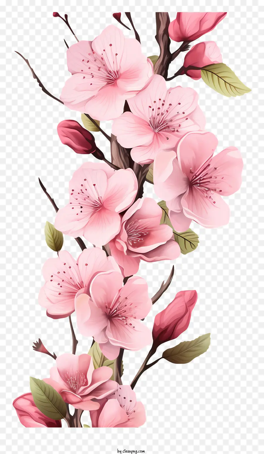 Cadre De Fleurs Sakura，Sakura Arbre PNG