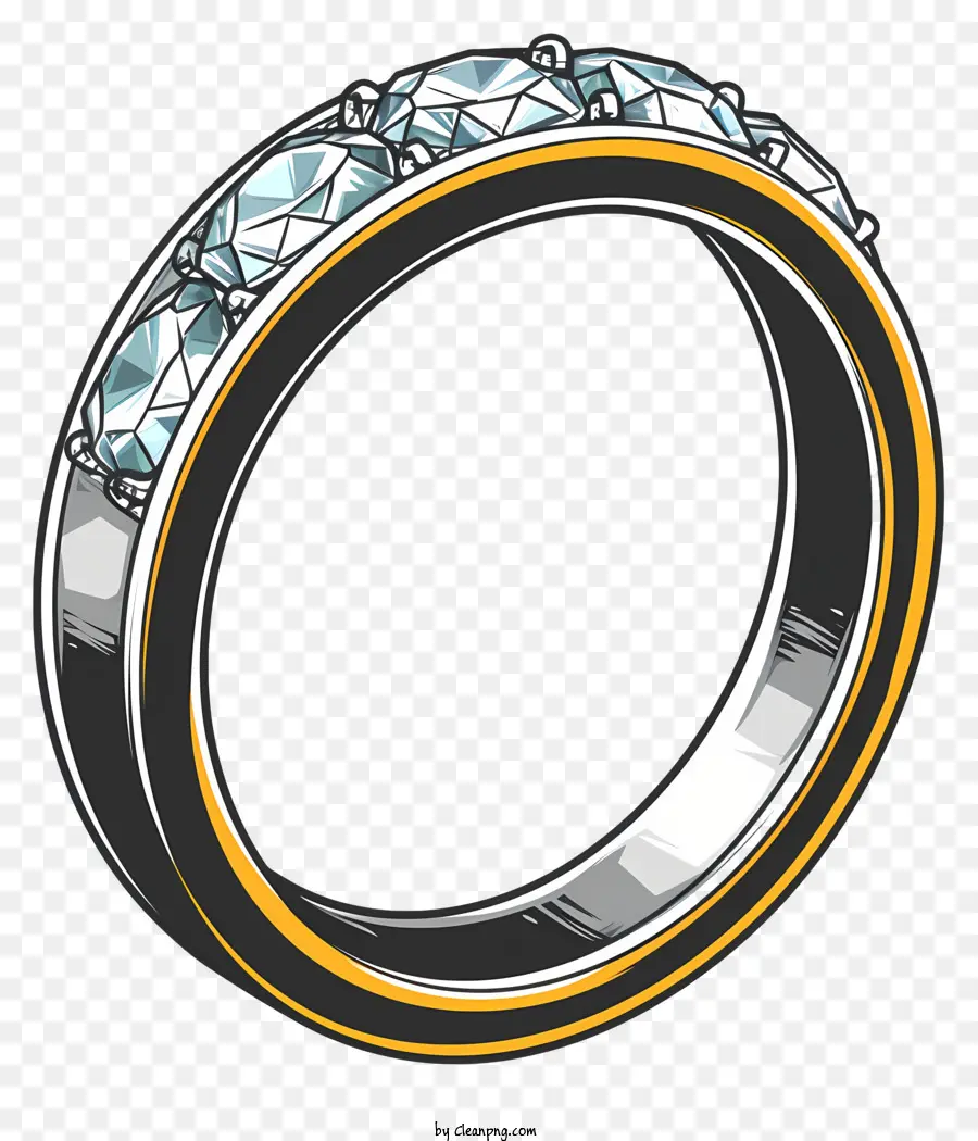 Bague De Mariage D'art De Ligne，Bague En Diamant PNG