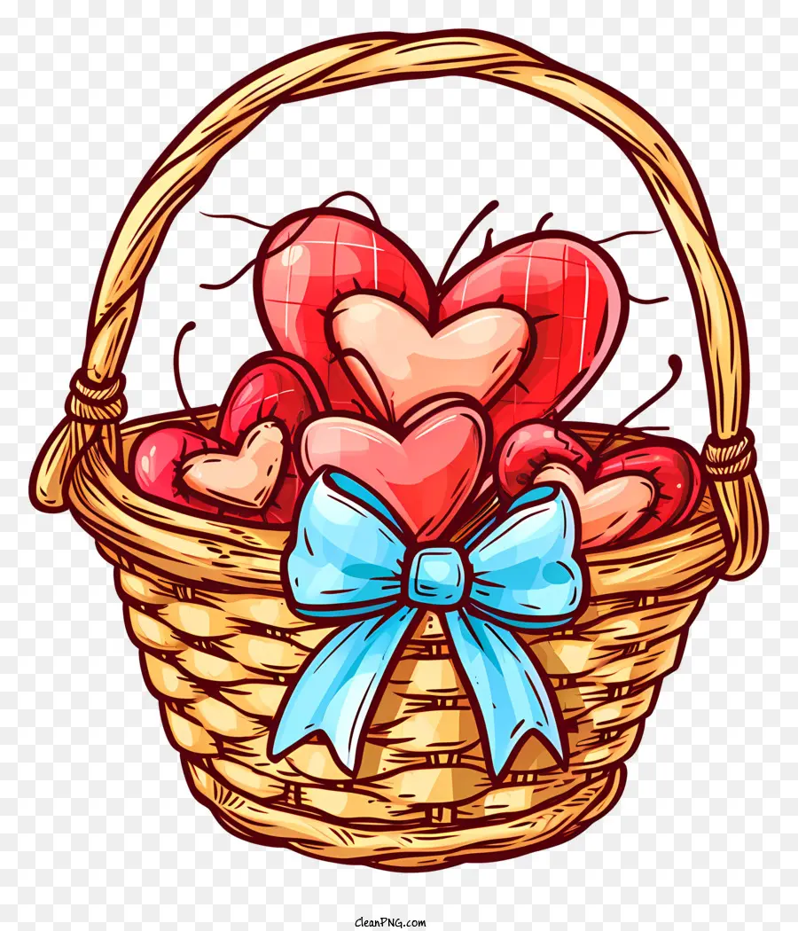 Panier Cadeau Saint Valentin，Panier Coeur PNG