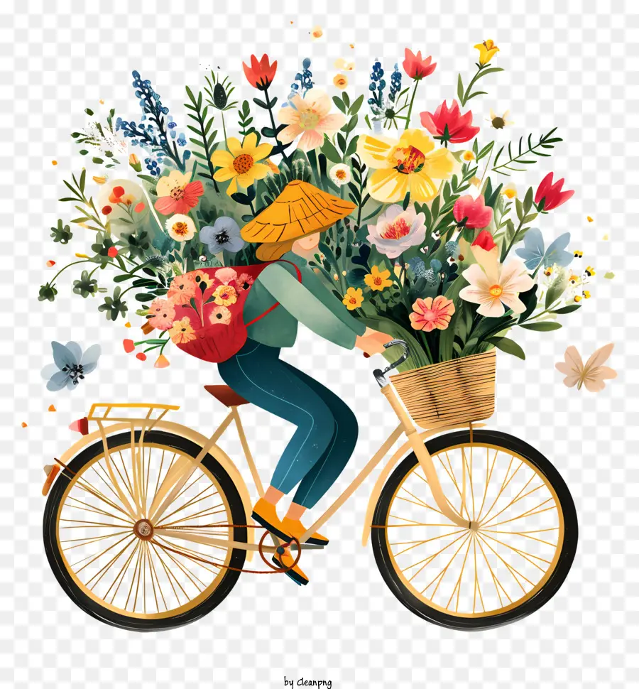 Livraison Pour La Saint Valentin，Vélo De Fleurs PNG