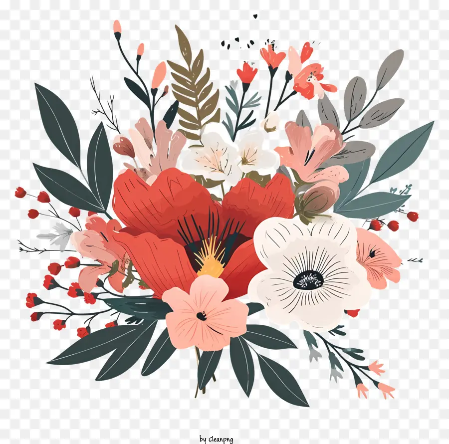 Livraison De La Saint Valentin，Bouquet De Fleurs PNG