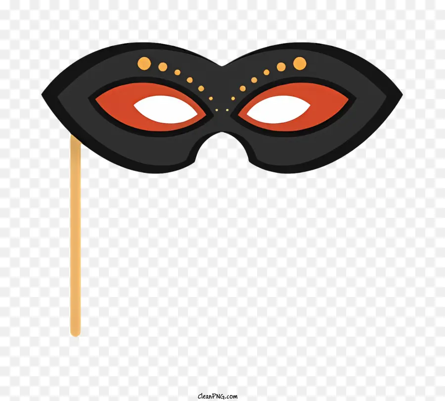 Mascarade Masque，Noir Et Orange PNG