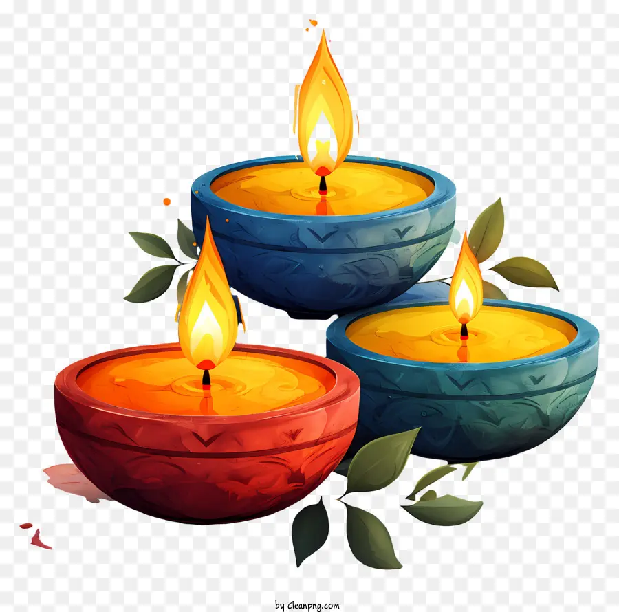 Lampe Diwali，Bougies PNG