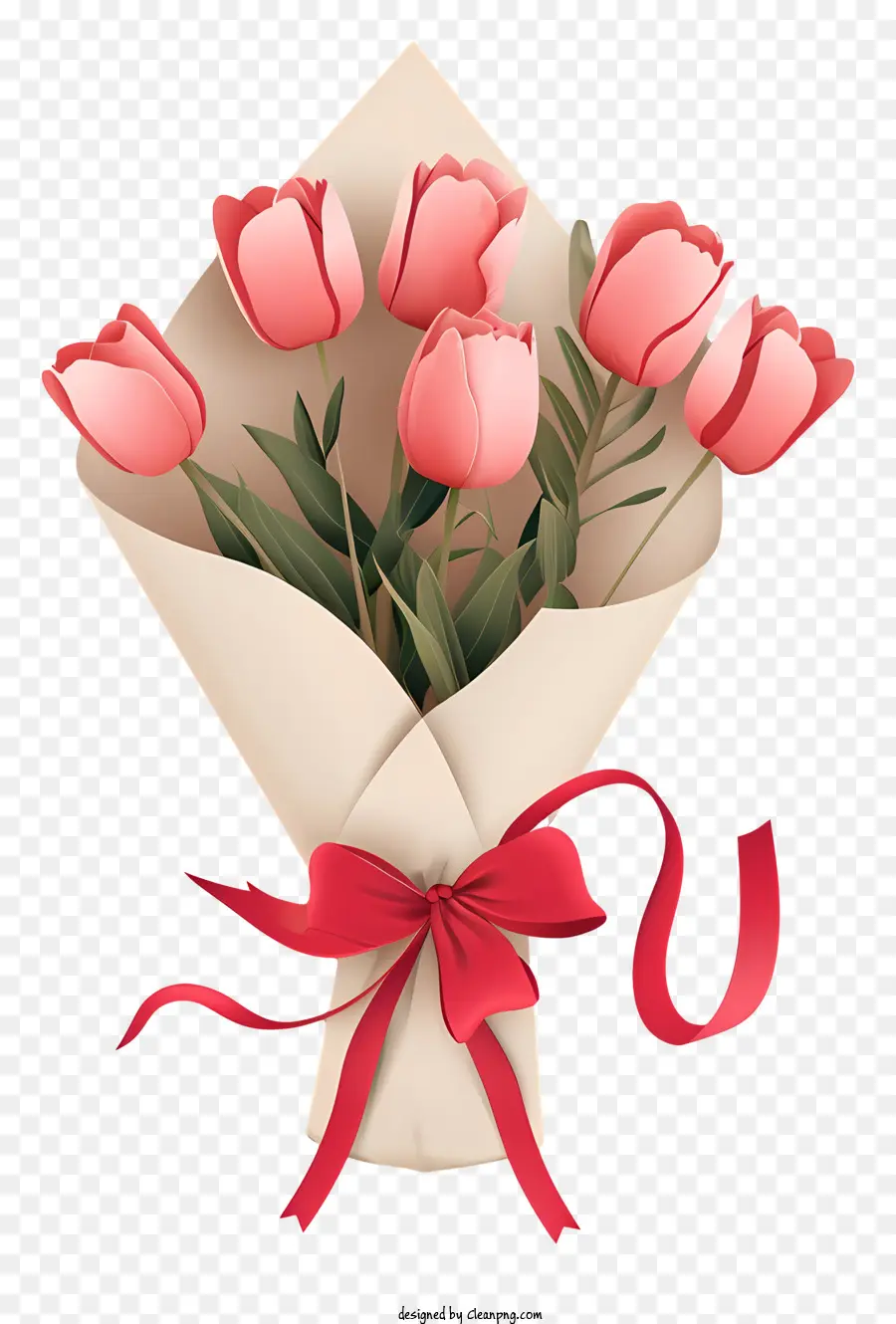 Fleurs De La Saint Valentin，Tulipes Roses PNG
