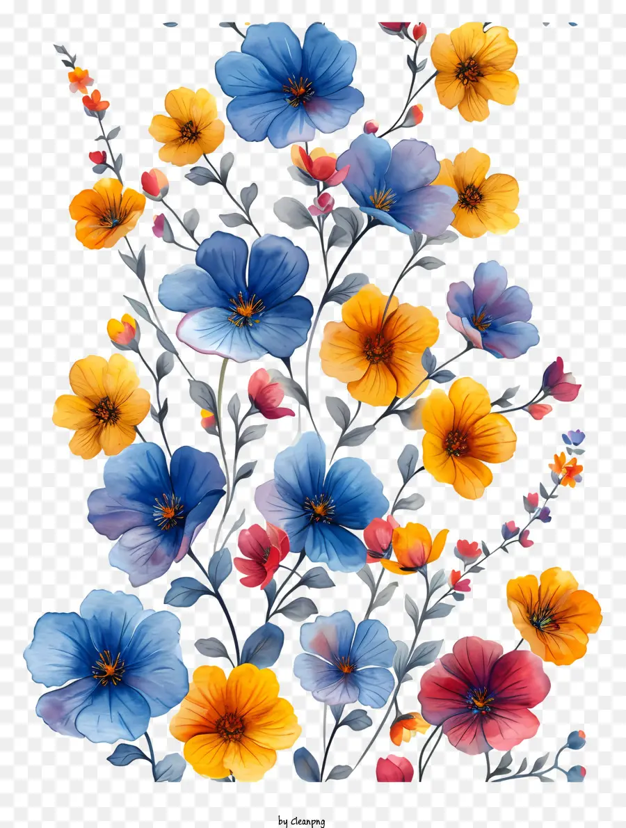 Fond De Fleurs Minuscules，Floral Fond PNG