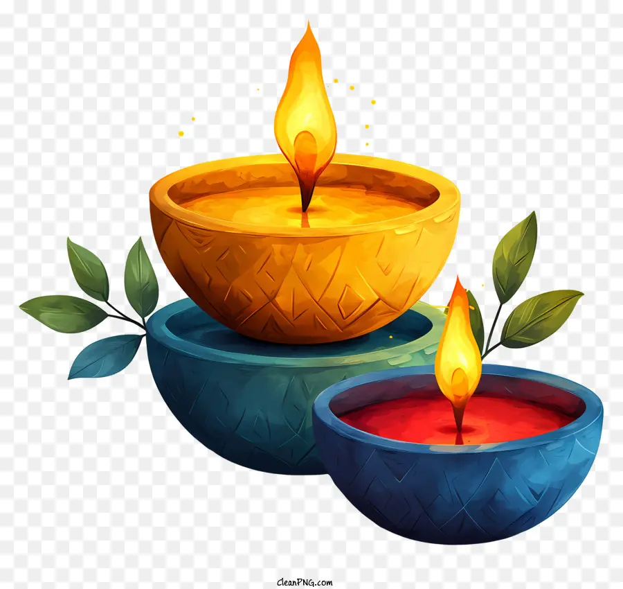 Diwali Lampe，Bougies PNG