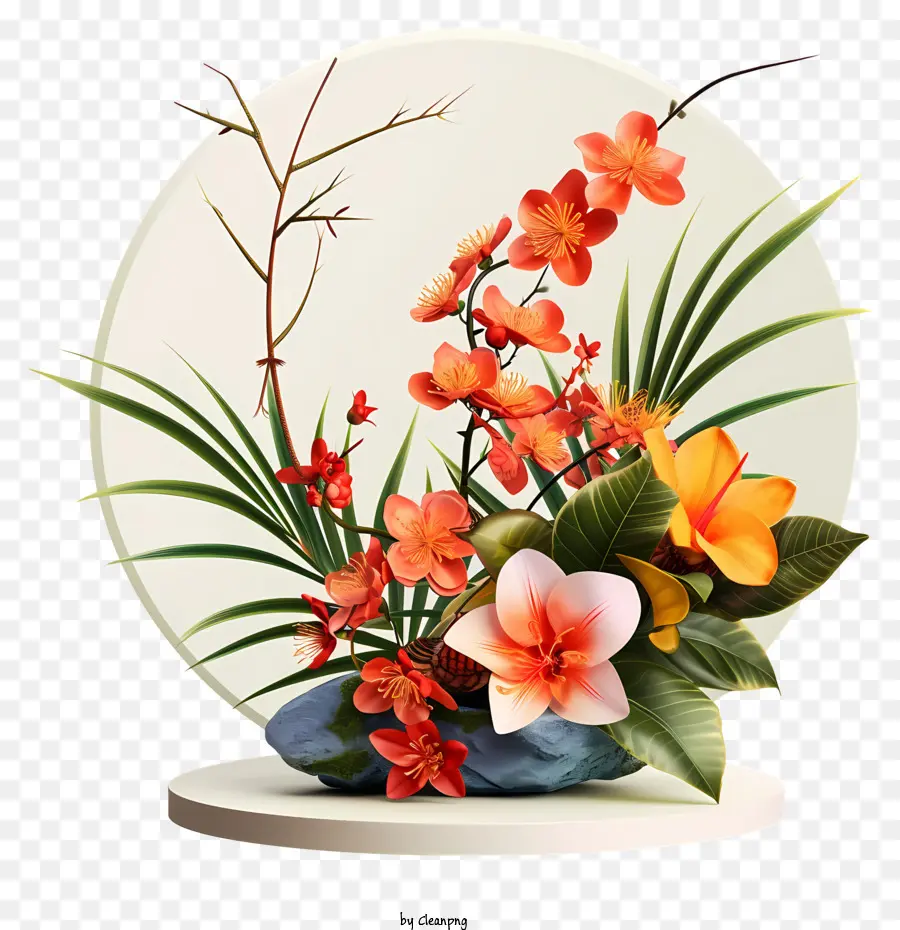 Arrangement Floral Zen，Arrangement De Fleurs PNG