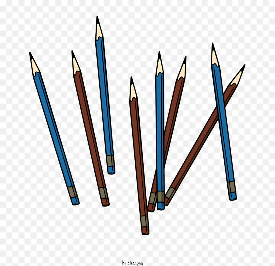 Crayons De Couleur，Crayons Bleus Et Rouges PNG