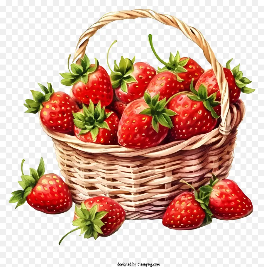 Panier De Fraises Aquarelle，Fraises PNG