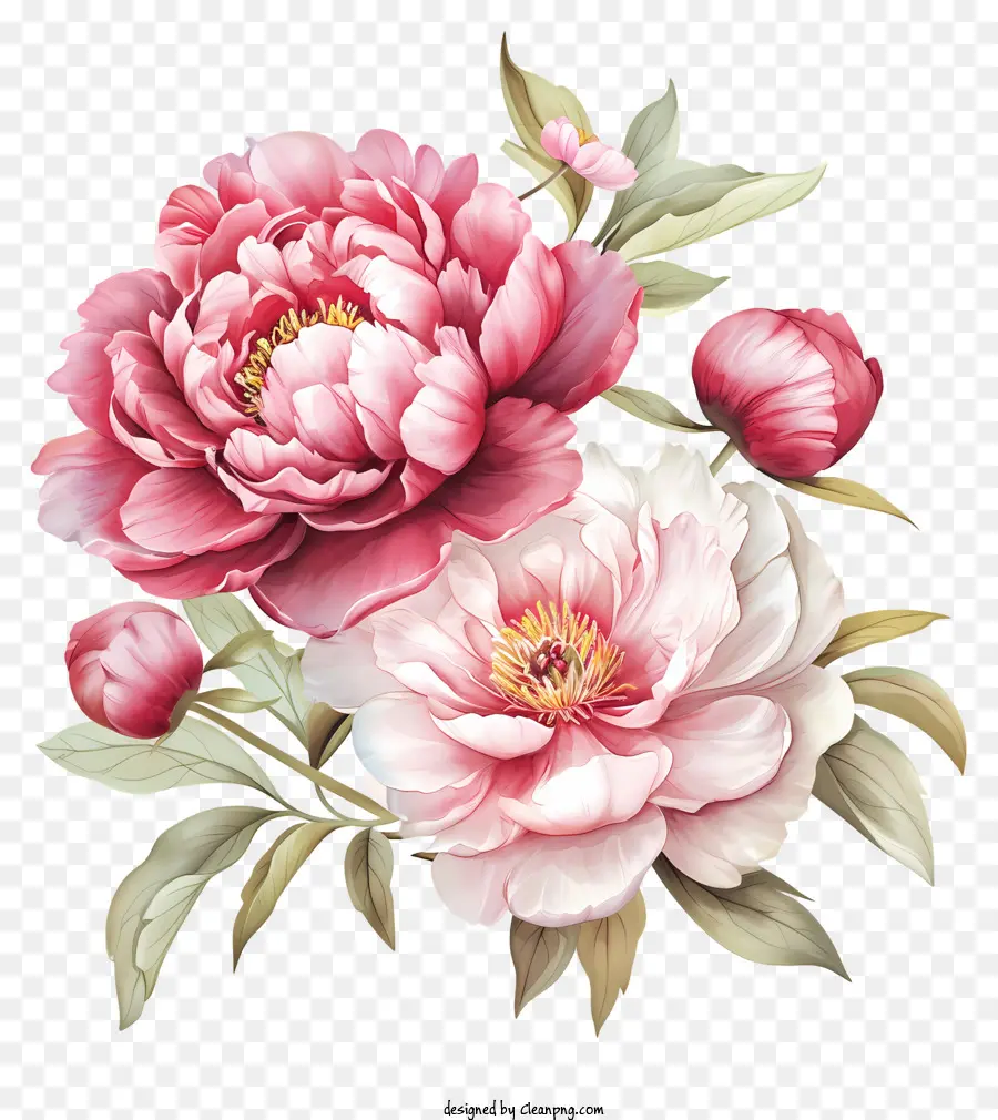 Arrangement Floral De Pivoine，Rose Pivoine PNG