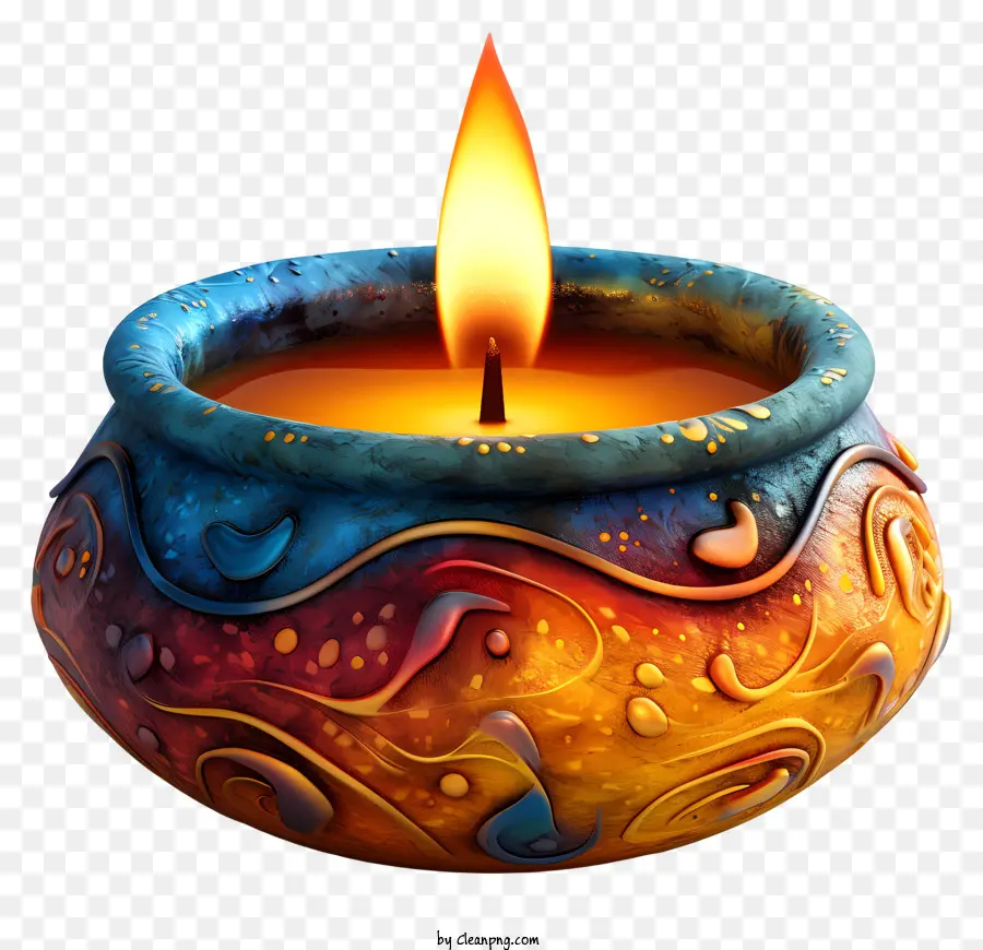 Diwali Lampe，Bougie D'argile PNG