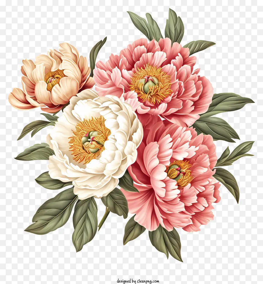 Arrangement Floral De Pivoine，Rose Pivoine PNG