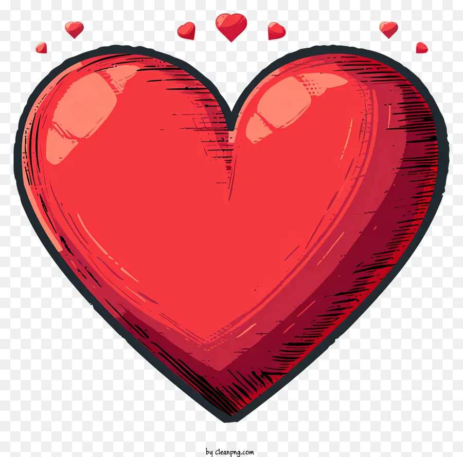 Emoji à Cœur Plat，Coeur Rouge PNG