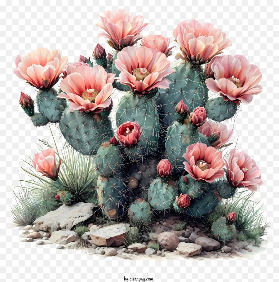 Succulent，Fleurs De Cactus Rose PNG