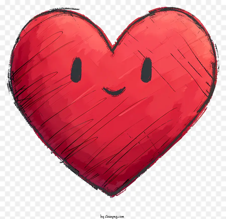 Emoji à Cœur Plat，Coeur Rouge PNG
