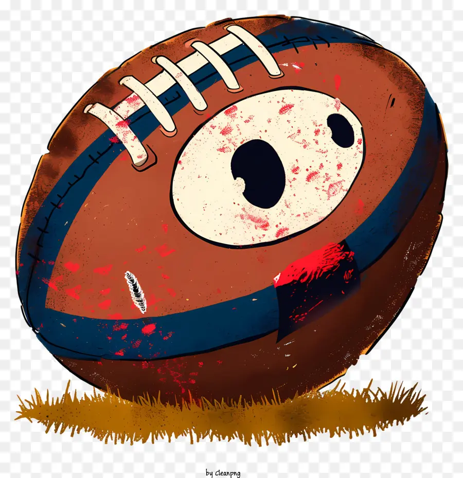 Boule De Rugby De Style Doodle，Ballon De Football Effrayant PNG