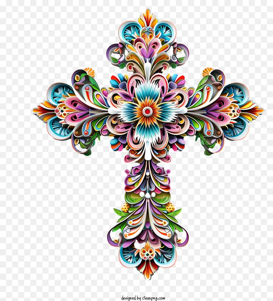 Joyeuses Pâques Croix，Croix Décorative PNG