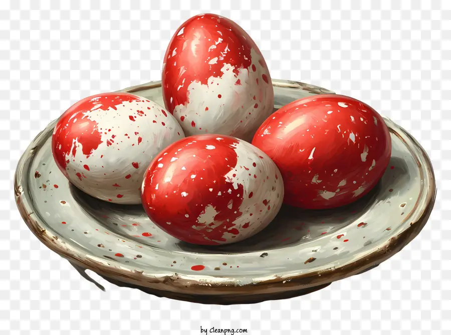 Oeufs De Pâques，Oeufs Rouges Et Blancs PNG