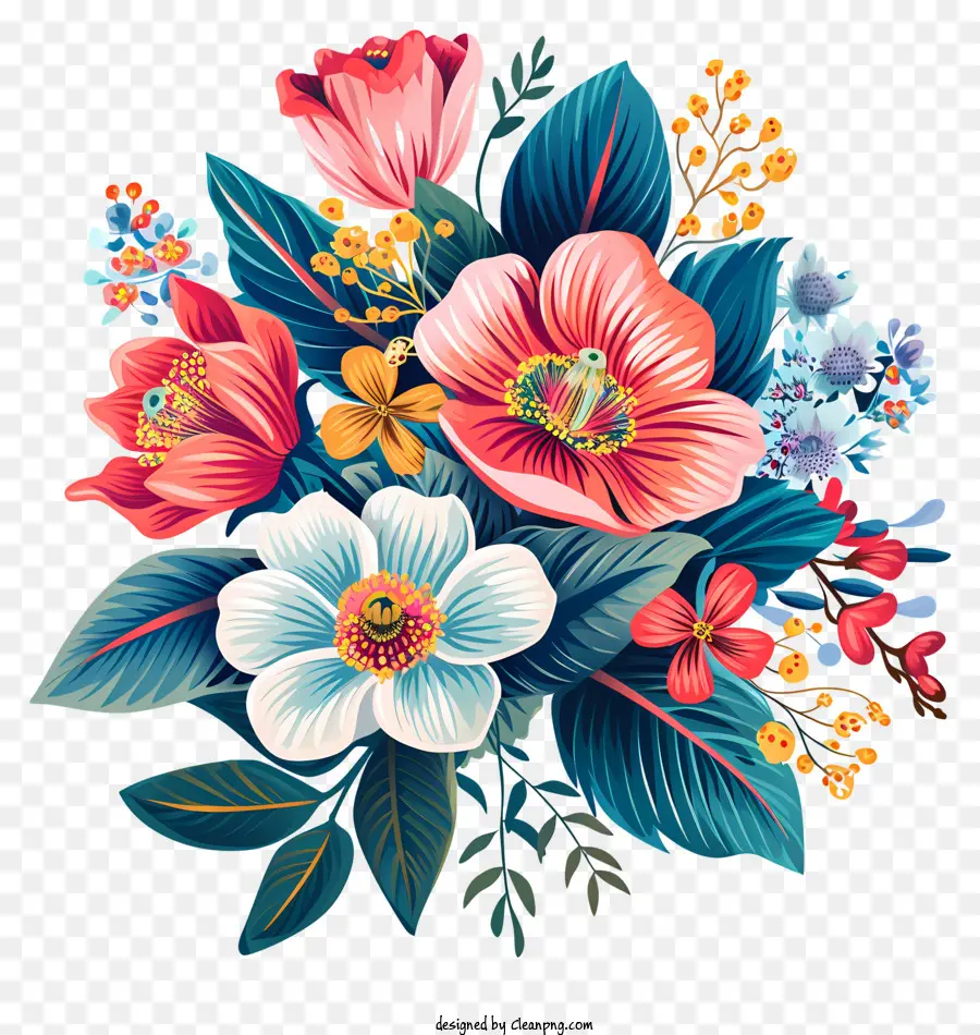 Fleurs Personnalisées，Bouquet Coloré PNG