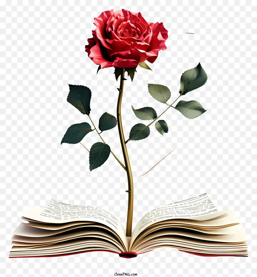 Rose Sur Le Livre，Rose PNG