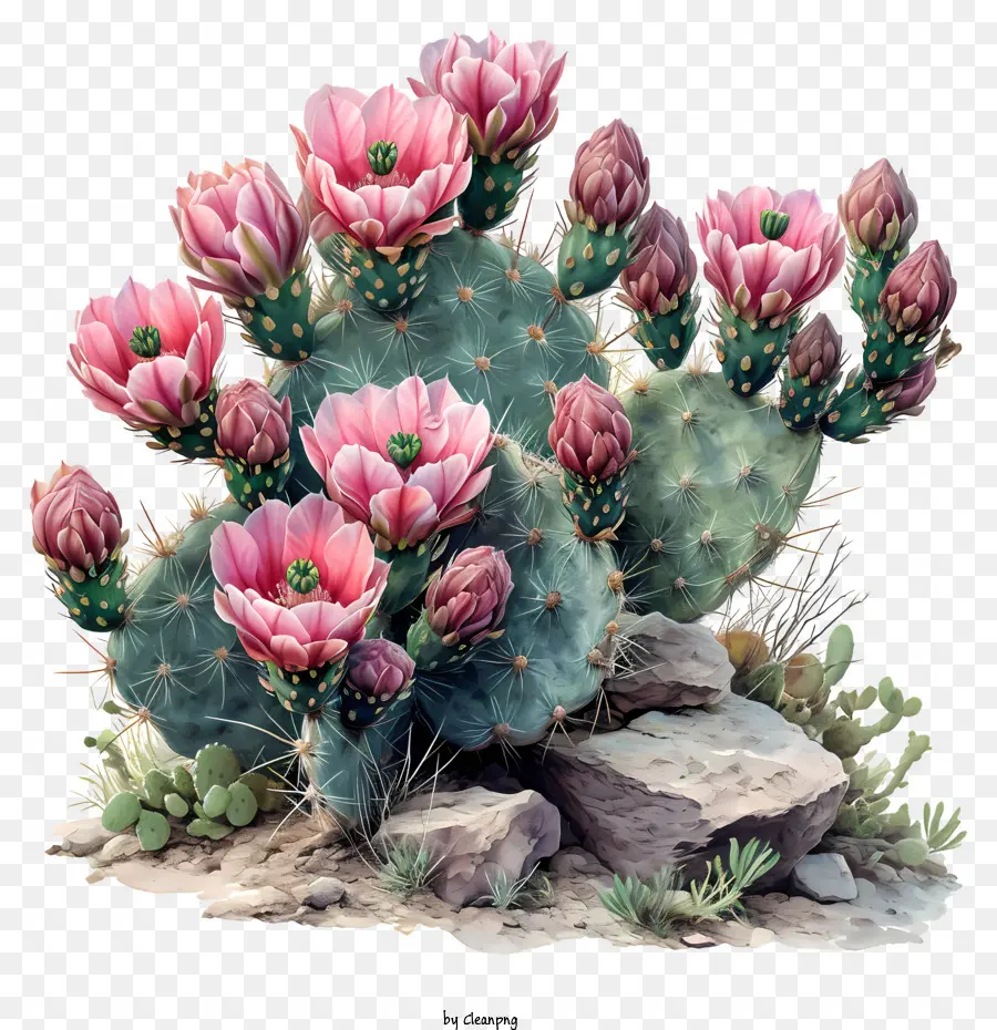 Succulent，Fleurs De Cactus Rose PNG